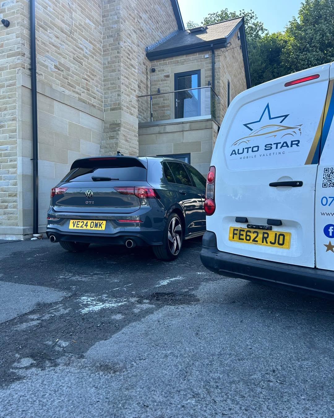 Auto Star mobile valeting van at a customer’s driveway